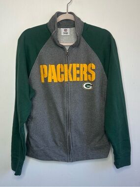 Green Bay Packers Men’s Zip Up Gray Green Jacket Size M Medium NFL Team Apparel